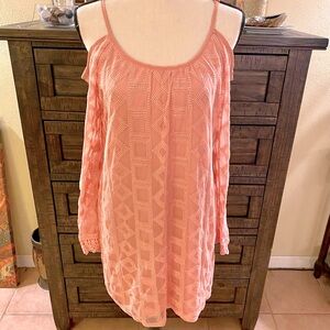 Xhilaration Large Peach Cold Shoulder summer Dress